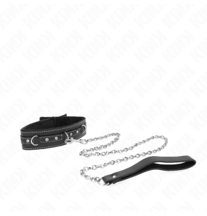 PVC Leather Collar 105 cm with Rhinestone Rivet – image 3