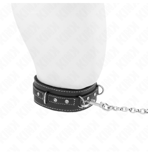 PVC Leather Collar 105 cm with Rhinestone Rivet – image 4