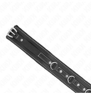 PVC Leather Collar 105 cm with Rhinestone Rivet – image 5