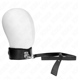 Black Adjustable Collar with Lead and Studs, 116 cm – image 1