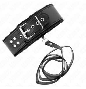 Black Adjustable Collar with Lead and Studs, 116 cm – image 2