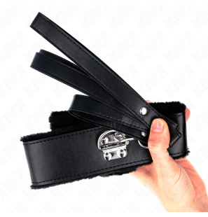 Black Adjustable Collar with Lead and Studs, 116 cm – image 5
