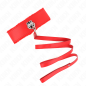 Adjustable red collar with silver-coloured studs 40-48 cm – image 2