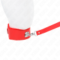 Adjustable red collar with silver-coloured studs 40-48 cm – image 4