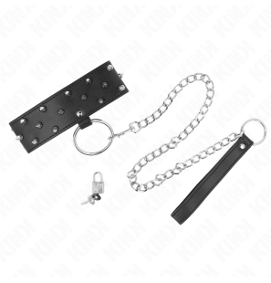 Adjustable collar with silver-coloured studs, 36-43 cm – image 2