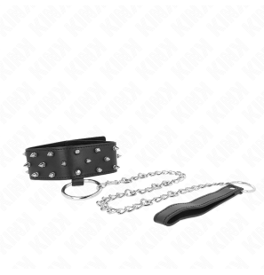 Adjustable collar with silver-coloured studs, 36-43 cm – image 4