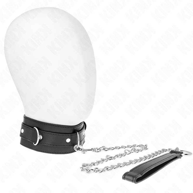 Black collar with 65 cm lead KINK – image 1