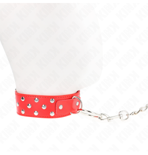 Adjustable red collar with 65 cm lead, 36-50 cm – image 4
