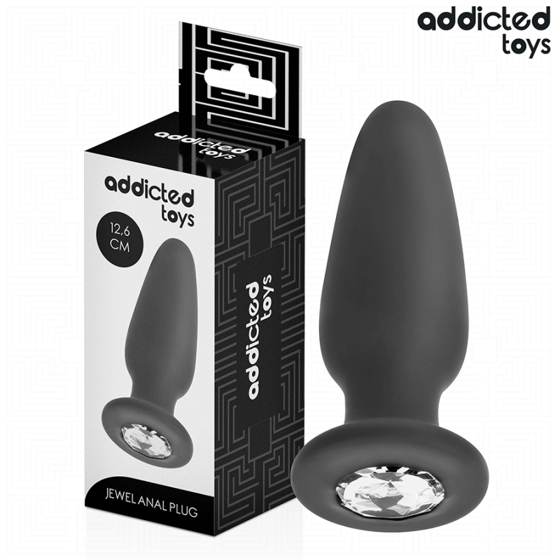 Addicted Toys duży silikonowy korek analny z ozdobną podstawą w kształcie klejnotu 12,6 cm – zdjęcie 1