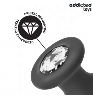 Addicted Toys duży silikonowy korek analny z ozdobną podstawą w kształcie klejnotu 12,6 cm – zdjęcie 3