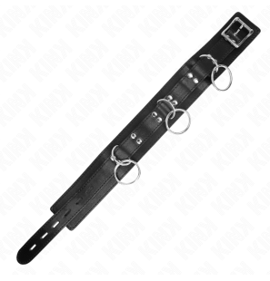 Bondage collar with three rings and 80 cm strap – image 6