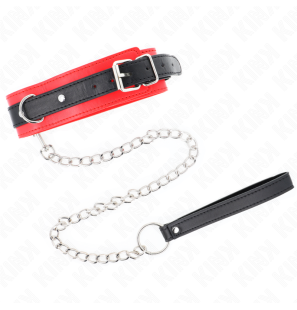 Red collar with 65 cm lead for adults – image 2