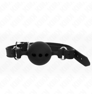 KINK verstelbare siliconen mondknevel met bal 5 cm – zwart, maat L – foto 1