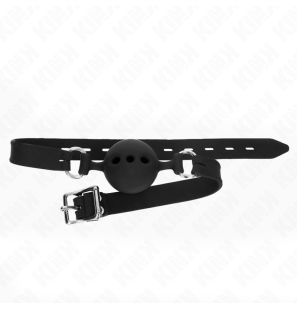 KINK verstelbare siliconen mondknevel met bal 5 cm – zwart, maat L – foto 2