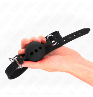Bâillon boule réglable en silicone KINK 5 cm – noir, taille L – photo 3