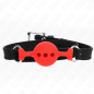 Bâillon-boule réglable en silicone, boule de 4 cm, rouge – photo 1 Bâillon-boule réglable en silicone, boule de 4 cm, rouge – photo 1