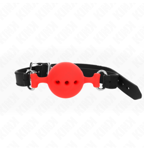 KINK siliconen mondknevel met bal 4,5 cm, verstelbaar, rood – foto 1