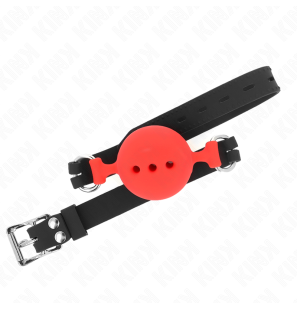 Adjustable silicone ball gag with 5 cm ball – red – image 3