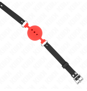 Adjustable silicone ball gag with 5 cm ball – red – image 4