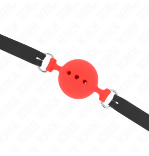 Adjustable silicone ball gag with 5 cm ball – red – image 5