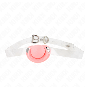 Adjustable dummy-shaped gag, pink 5,5 x 4 cm – image 1