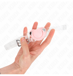 Bâillon réglable en forme de sucette rose 5,5 x 4 cm – photo 3