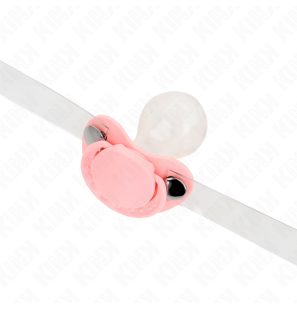 Adjustable dummy-shaped gag, pink 5,5 x 4 cm – image 4
