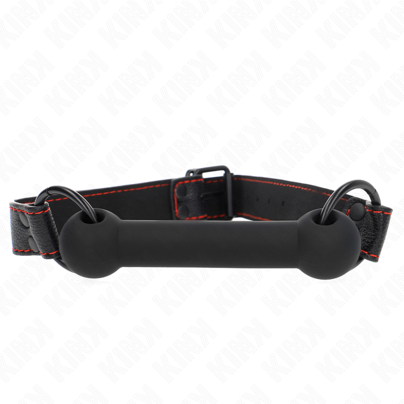 Verstelbare leren gag met botvormige mondknevel 41-57 cm – foto 1
