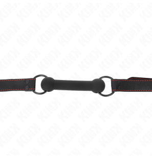 Verstelbare leren gag met botvormige mondknevel 41-57 cm – foto 3