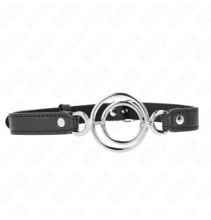 Czarny knebel z wieloma pierścieniami O-ring 63 x 2,5 cm – zdjęcie 1