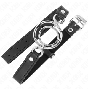Czarny knebel z wieloma pierścieniami O-ring 63 x 2,5 cm – zdjęcie 2