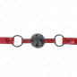 Adjustable ball gag in glossy faux leather, 4,5 cm – image 3