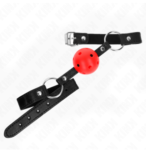 Red Hard Hollow Ball Gag from KINK, 4,5 cm – image 2