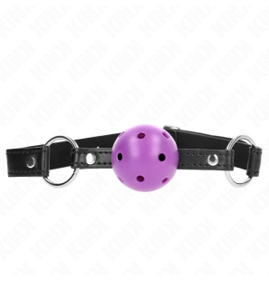 Lila harter Hohlkugel-Ballknebel 4,5 cm KINK – Bild 1