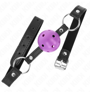 Bâillon boule creux rigide violet 4,5 cm KINK – photo 2