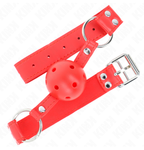 KINK Red Ball Gag with Hollow Ball, 4,5 cm – image 2