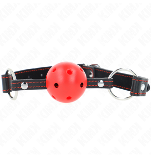 Red rigid ball gag for adults KINK 4,5 cm with hollow ball – image 1