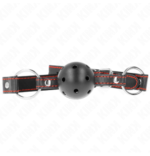 Bâillon boule noir rigide avec boule creuse 4,5 cm – photo 1