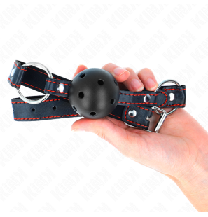 Czarny twardy knebel kulowy z pustą kulą 4,5 cm – zdjęcie 3