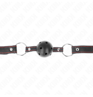 Schwarzer harter Ballknebel mit hohler Kugel, 4,5 cm – Bild 4
