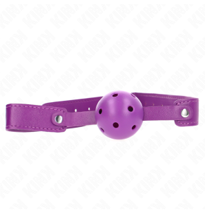 Ademende ball gag voor volwassenen paars 4,5 cm – foto 1