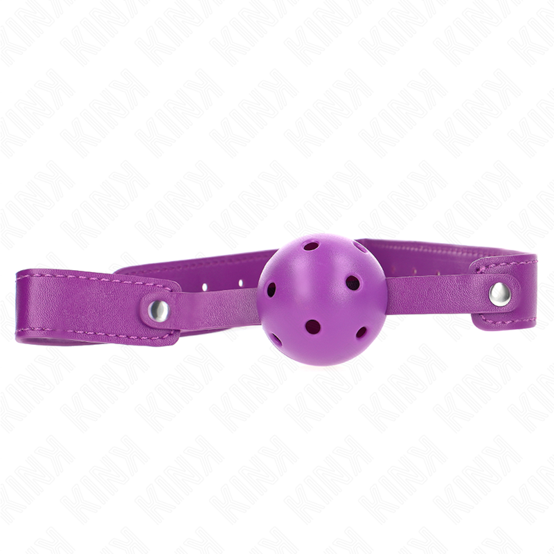Bâillon boule respirant pour adultes violet 4,5 cm – photo 1