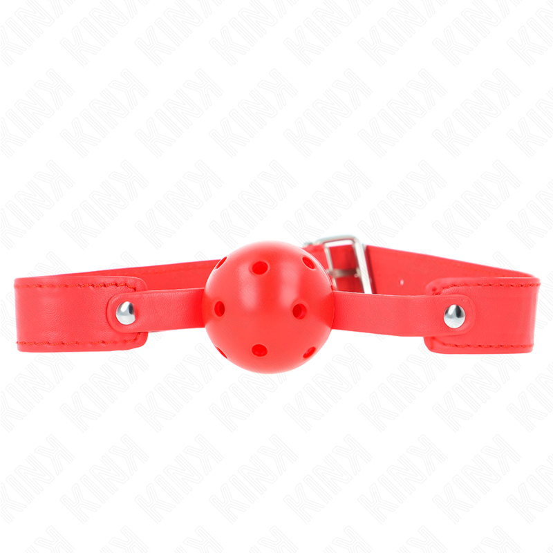 Red Breathable Ball Gag 4,5 cm by KINK – image 1