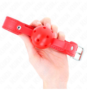 Red Breathable Ball Gag 4,5 cm by KINK – image 3