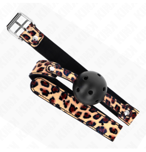 Breathable Leopard Ball Gag 4,5 cm by KINK – image 4