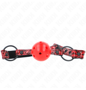 Adjustable ball gag, 4,5 cm, with diamond pattern – image 1