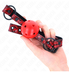 Adjustable ball gag, 4,5 cm, with diamond pattern – image 4