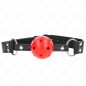 Adjustable ball gag 4 cm with breathing hole and leather details – image 1