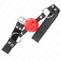 Adjustable ball gag 4 cm with breathing hole and leather details – image 2