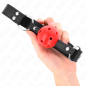 Adjustable ball gag 4 cm with breathing hole and leather details – image 4